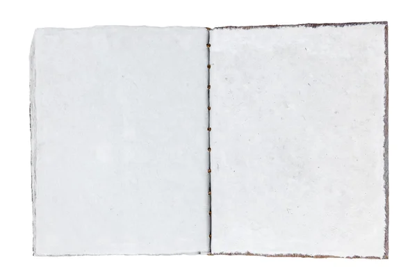 Livro de papel de amoreira branco velho isolado — Fotografia de Stock