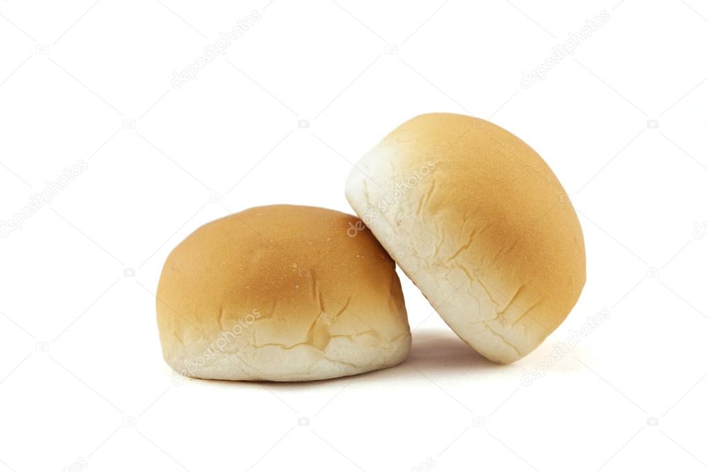 fresh double bread isolated on white background