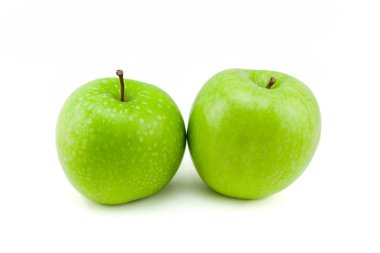 Taze Yeşil Elma Beyaz Arkaplanda İzole Edildi