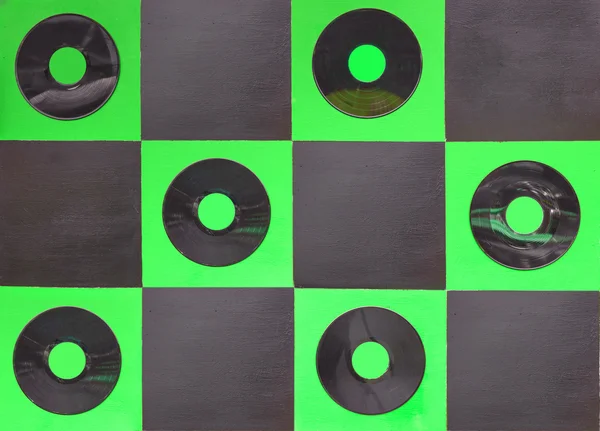 Grönt och svart färg färg med center grammofonskiva på BB — Stockfoto