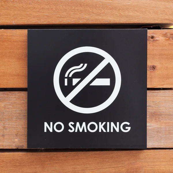 No Smoking sign on a wood wall