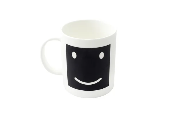 Taza de café de sonrisa vacía o taza de café sonrisa aislado en ba blanco — Foto de Stock