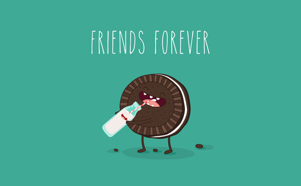 Смешное печенье Oreo пить молоко
