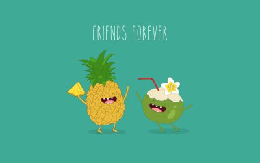 Komik tropik meyveler.