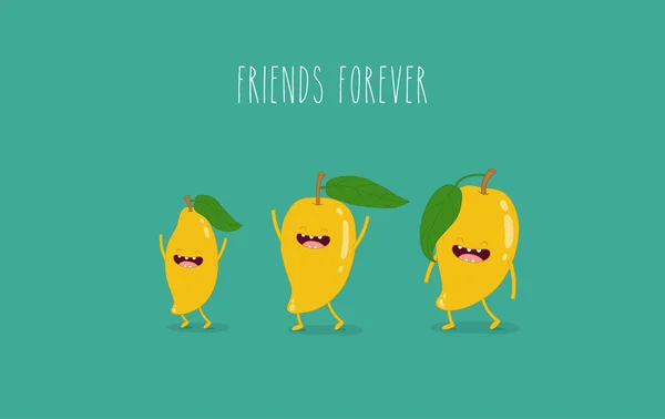Funny tropical mango fruits Royalty Free Stock Illustrations