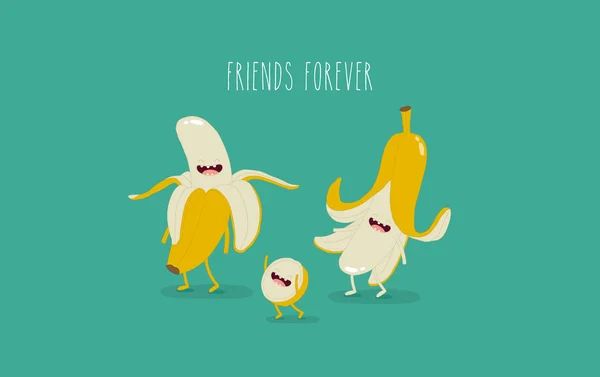 Grappige bananen familie. — Stockvector