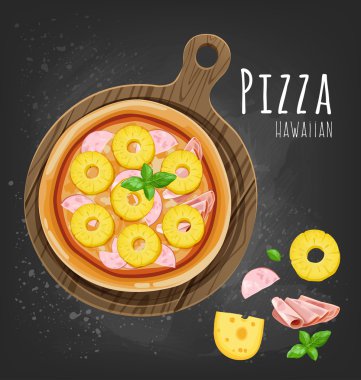 Pizza yönetim kurulu ve malzemeler üzerinde