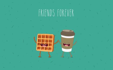 Çizgi kahve ve gözleme karakter.