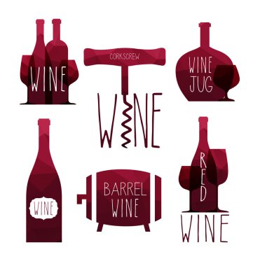 şarap öğeleri. Şarap kartı.