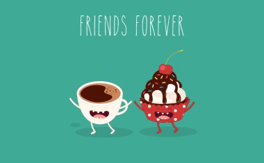 Cupcakes and cup coffee clipart