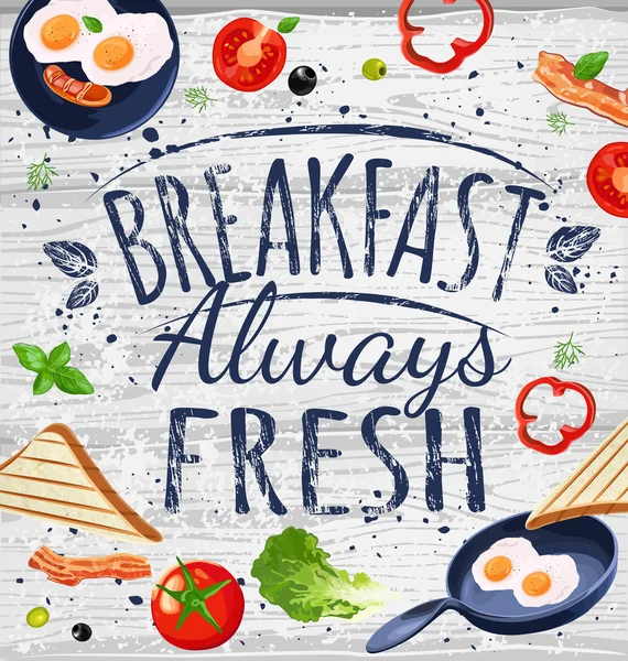 Breakfast poster chalkboard. — Stock Vector