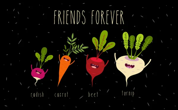 Jeu de dessin animé légumes illustration . — Image vectorielle