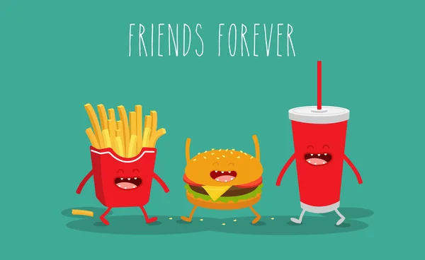 ハンバーガー、フランス fries.fast 食品 — ストックベクタ