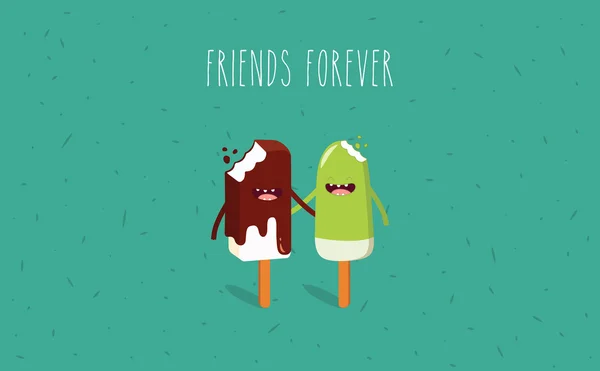 Amici per sempre gelati — Vettoriale Stock