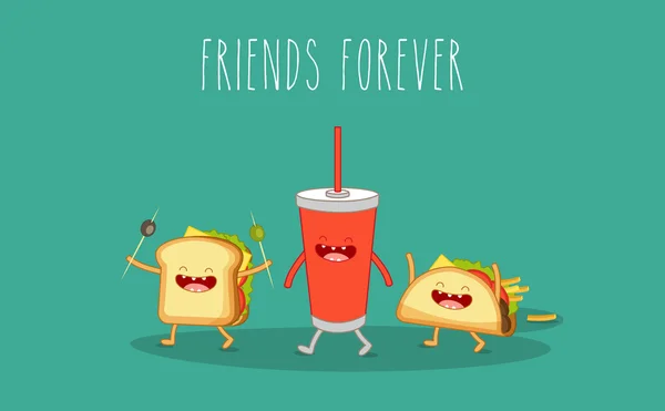 Basic RGBSandwich, cola, taco Amis — Image vectorielle