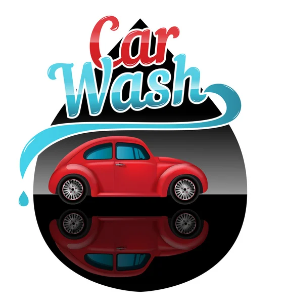 Car wash pictogram of label — Stockvector