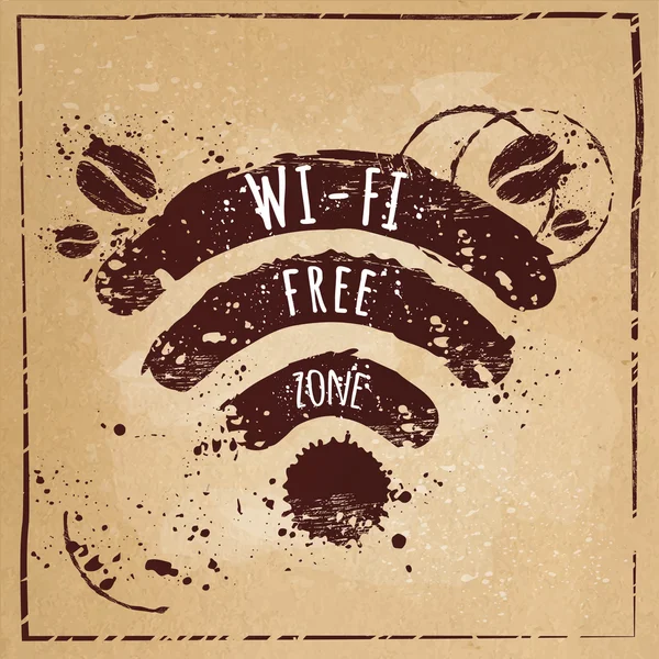 Wi-fi καφέ, ελεύθερη ζώνη Wi-fi — Διανυσματικό Αρχείο