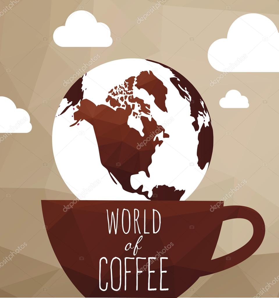 Polygon illustration world of coffee