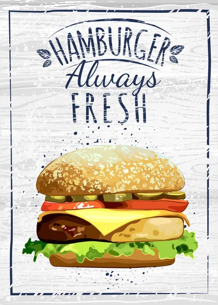 Hamburger toujours frais — Image vectorielle