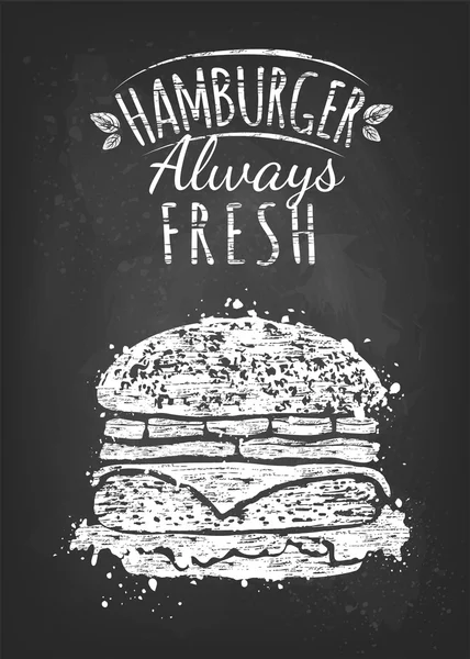 Hamburger altijd vers — Stockvector