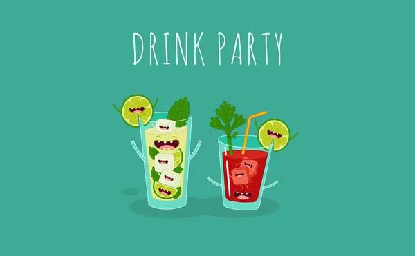 Party drink characters — Stock Vector