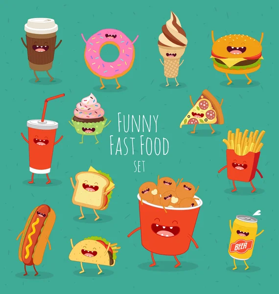 Zestaw fast food. — Wektor stockowy