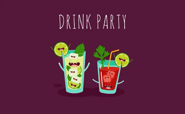 Personnages boisson fête — Image vectorielle