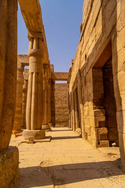 Cenne Kolumny Wewnątrz Egipskiej Świątyni Luxor Stany Zjednoczone — Zdjęcie stockowe
