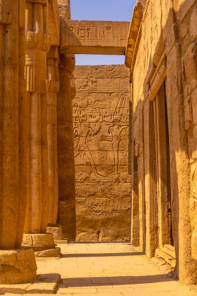 Columnas Preciosas Dentro Del Templo Egipcio Luxor Egipto — Foto de Stock