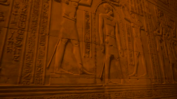 Nattbesök Det Vackra Templet Kom Ombo Templet Tillägnat Gudarna Sobek — Stockvideo