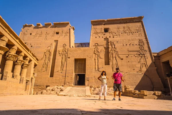 Aşk Tanrıçası Isis Adanmış Bir Tapınak Olan Nil Nehri Nde — Stok fotoğraf