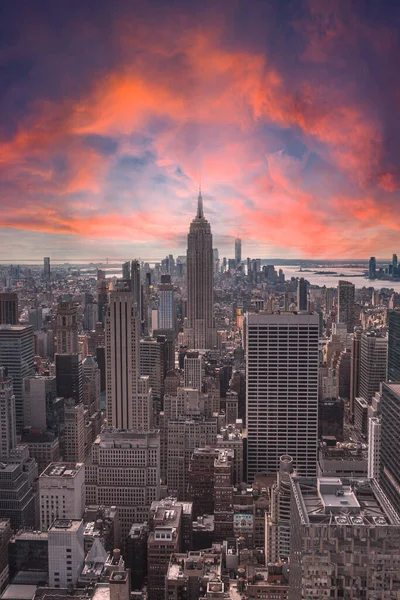 New York Verenigde Staten Januari 2020 Zonsondergang Top Rock New — Stockfoto