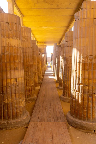 Ingangskolommen Van Trappiramide Van Djoser Saqqara Egypte Belangrijkste Necropolis Memphis — Stockfoto