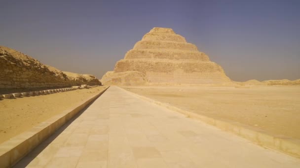 Djoser Step Pyramide Trail Saqqara Egypte Belangrijkste Necropolis Memphis Eerste — Stockvideo