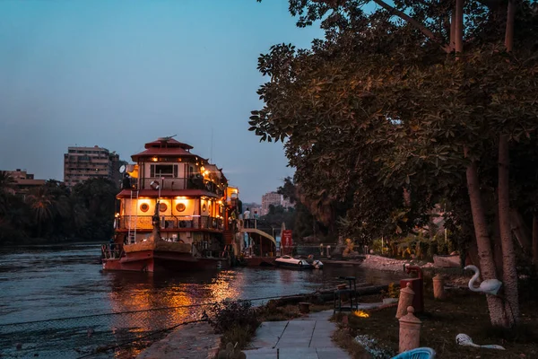 Eine Schifffahrt Auf Dem Nil Der Stadt Kairo Während Der — Stockfoto