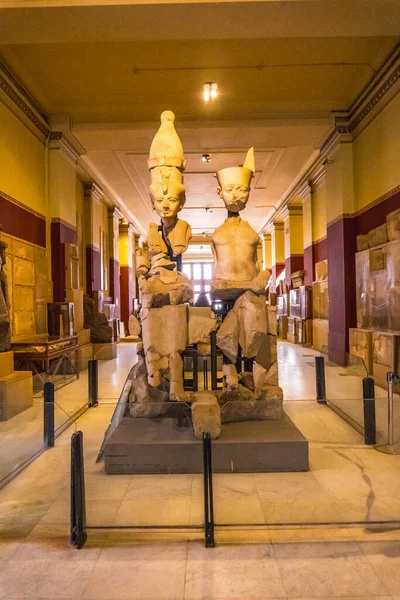Kair Egipt Październik 2020 Piękne Egipskie Rzeźby Starożytnych Egipskich Faraonów — Zdjęcie stockowe