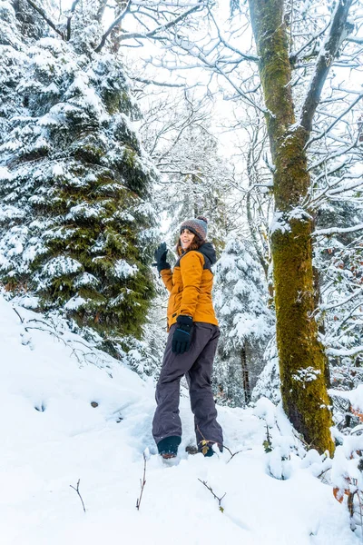 Eine Gruppe Von Wanderern Unterwegs Naturpark Nevado Artikutza Oiartzun Bei — Stockfoto