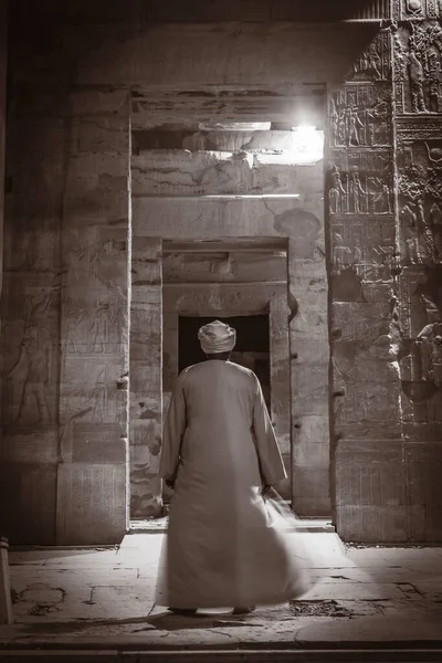 Aswan Egypt October 2020 Portrait Nubian People Egyptian Temples Black — 图库照片