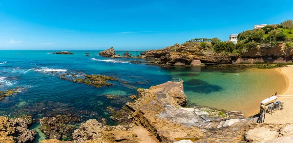 一个夏日的下午 维尤港的普莱奇海岸 Biarritz市 大西洋比利牛斯省 — 图库照片