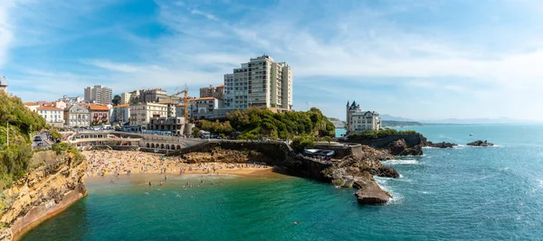 Panoramique Plage Port Vieux Biarritz Vacances Été Dans Sud Est — Photo