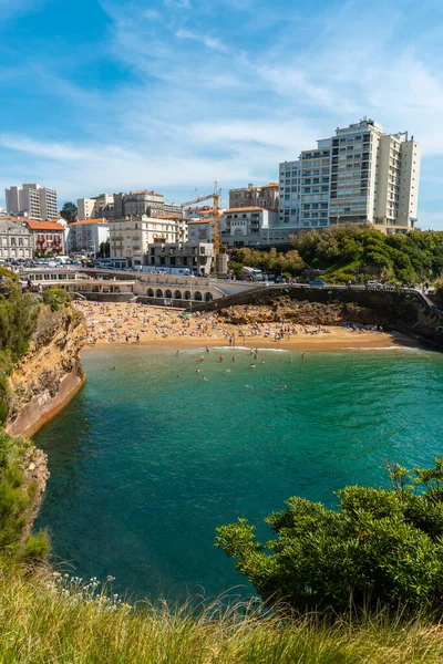 Plage Port Vieux Biarritzissa Kesälomat Kaakkois Ranskassa Biarritzin Kunta Pyreneiden — kuvapankkivalokuva