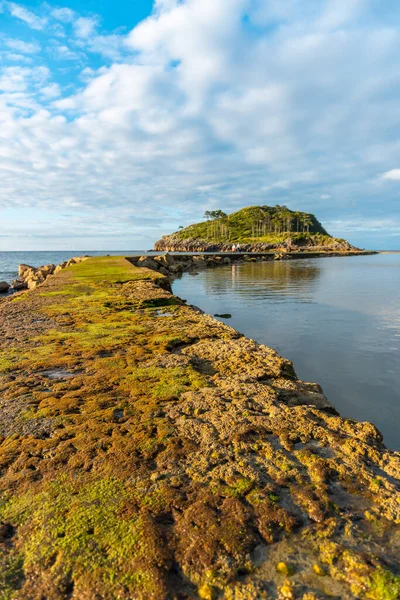 Lekeitio, Bask Bölgesi 'ndeki Isuntza sahilinden San Nicolas Adası' na giderken. Biscay Körfezi. İspanya