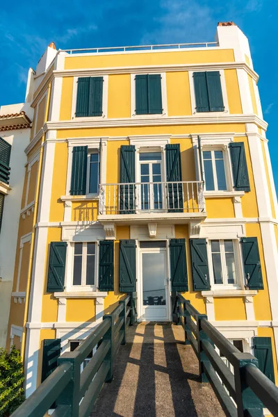 Los Hermosos Edificios Grande Plage Saint Jean Luz Atardecer Vacaciones — Foto de Stock