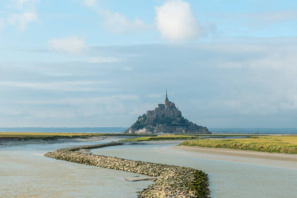 View of Mont Saint-Michel in the Manche department, Normandy region, France