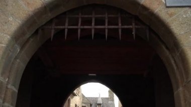 Ünlü Mont Saint-Michel Abbey 'de, Manche bölümünde, Normandiya Bölgesi, Fransa