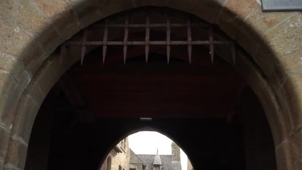 Dentro Famosa Abadia Monte Saint Michel Departamento Mancha Região Normandia — Vídeo de Stock