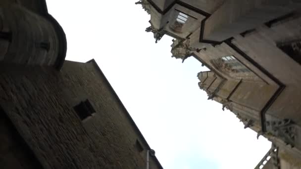 Intérieurs Murs Célèbre Abbaye Mont Saint Michel Dans Département Manche — Video