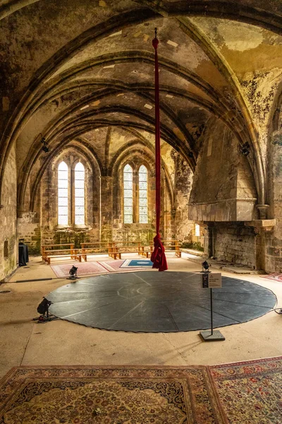 Bellissimi Interni Con Fisarmonica Stoffa Mostrano Presso Abbaye Beauport Nel — Foto Stock
