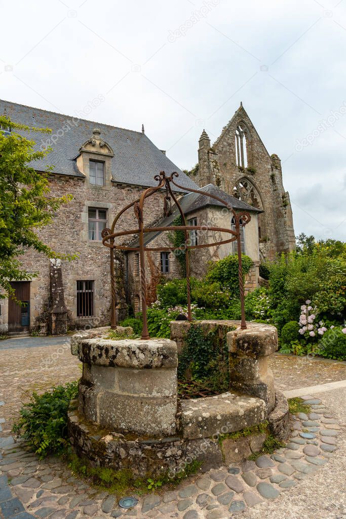 The Abbaye de Beauport water well in the village of Paimpol, Ctes de Armor department, French Brittany. France