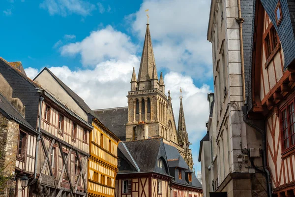 Mittelalterliche Küstenstadt Vannes Altstadt Und Petersdom Departement Morbihan Bretagne Frankreich — Stockfoto